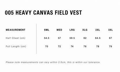 004 Heavy Canvas Field Vest
